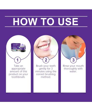 Purple Teeth Whitening Powder Gentle Cleaning Protects Teeth Long-Lasting Freshness Removes Teeth Stains and Yellowing - Buy Online on GoSupps.com
