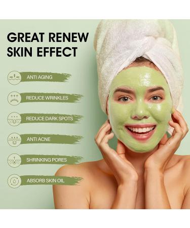 SHVYOG Green Tea Face Mask - Antioxidant Clay Mask with Volcanic Mud for Deep Cleansing & Hydrating | Reduce Pores, Blackheads, Wrinkles - Buy Online on GoSupps.com