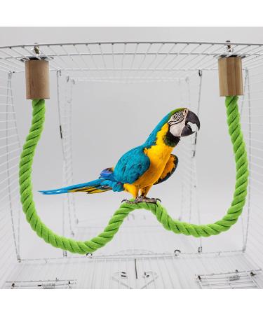 2 Pack Bird Hemp Rope Perch Swing - Standing Climbing Pole for Parrot, Parakeet, Budgies, Lovebirds - 23.62 inch - Buy Online on GoSupps.com
