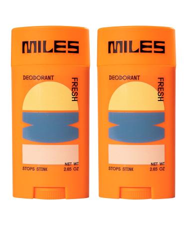 Miles - Deodorant for Teens Tweens & Kids - No Aluminum Odor-Neutralizing Technology Kid Friendly - Fresh Scent - 2-Pack Fresh 2.50 Ounce (Pack of 2)