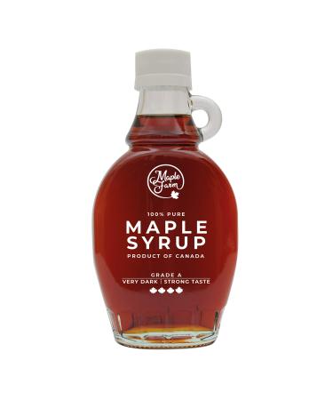 MapleFarm - Pure Canadian Maple Syrup Grade A, Very Dark, Strong Taste - 190 ml Bottle (250 g) - Pure maple syrup - Maple Jui