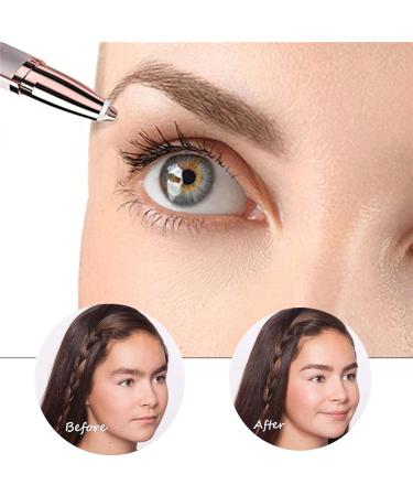 Jiamian Rose Gold Electric Eyebrow Trimmer - Painless Portable Epilator for Women with LED Light - Buy Online on GoSupps.com