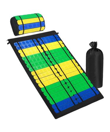 Acupressure mat with pillow acupressure set with pillow against neck and back pain acupressure massage mat with a carrier bag Ideal for women and men