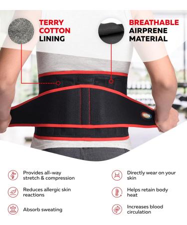 MAXAR Airprene Sports Back Brace - 18 Powerful Magnets Breathable Support Belt for Lumbosacral Pain Relief Heavy Lifting & Lower Back Support - XXL XX-Large - Buy Online on GoSupps.com