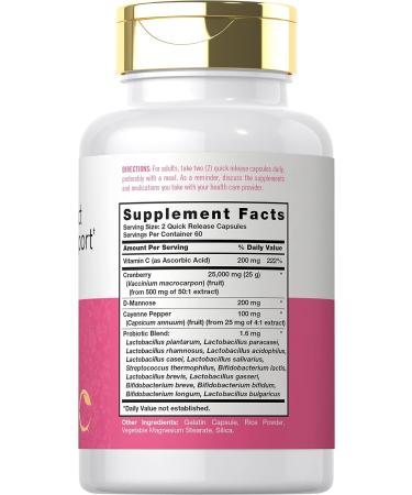 Carlyle Urinary Tract Health for Women - 120 Capsules with D-Mannose, Cranberry, Probiotics - Relief, Non-GMO, Gluten-Free - Buy Online on GoSupps.com