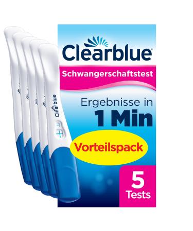 Clearblue pregnancy test fast detection 5x pregnancy test over 99 % reliable result within 1 minute 5 visual - Buy Online on GoSupps.com