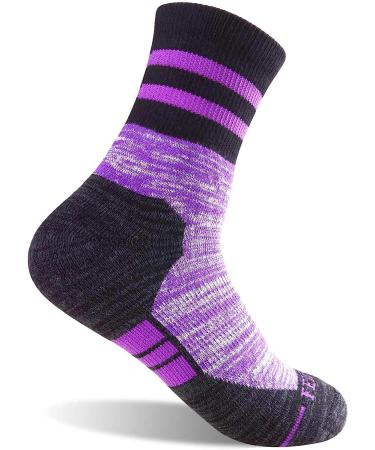 FEIDEER Women's Hiking Walking Socks 4-Pack - Dark Gray/Purple/Red/Yellow - Medium - Buy Online on GoSupps.com