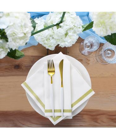 LEKOCH 50 PCs Premium Airlaid Napkins - Elegant White Design 40x40cm - High-Quality Disposable Napkins for Weddings & Events - Buy Online on GoSupps.com