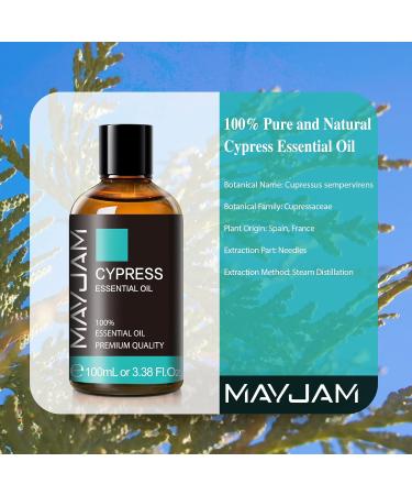MAYJAM Cypress Essential Oil 100ML - Premium Cypress Oil for Diffuser & Humidifier | DIY Home & Wardrobe Freshener (Pack of 1) - Buy Online on GoSupps.com