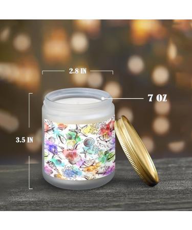 Orange Lemon Scented Candles - Aromatherapy Jar Candle Gift Set for Women 7 oz Long Lasting Home Scents Perfect Birthday Gift with Shells Coral & Starfish - Buy Online on GoSupps.com