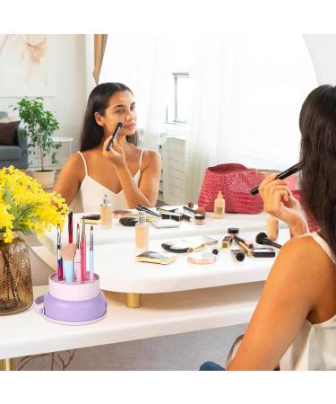 Makeup Brush Cleaner Bowl 6x5x3 Inch Cosmetic Brush Cleaning Mat Silicone 2 in 1 Makeup Brush Washing Bowl Drying Holder Stand Multifunctional Cleaner Basket for Girls Women (Purple) - Buy Online on GoSupps.com
