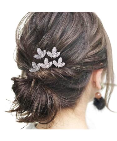 Bridal Wedding Hair Pins - 5PCS Silver Rhinestone Hair Accessories - Buy Online on GoSupps.com