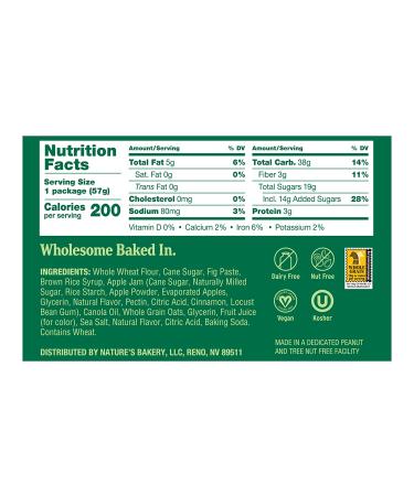 Nature's Bakery Apple Cinnamon Fig Bars - 6 ct. (Whole Wheat, Stone Ground) - Buy Online on GoSupps.com
