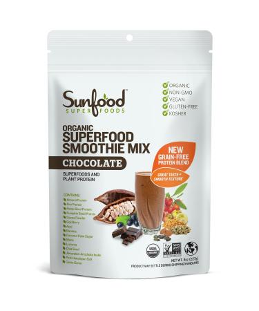 Sunfood Organic Chocolate Superfood Smoothie Mix 8 oz (227 g)