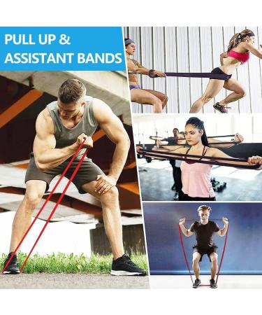 Tigayhc Pull Up Assistance Bands Set - 4 Stretch Bands for Men & Women - Resistance Bands for Exercise, Powerlifting, and Body Stretching - Buy Online on GoSupps.com