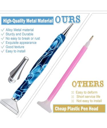 14PCS Diamond Painting Pen Set | Stainless Steel Metal Tips | Ergonomic Design | Comfort Grip & Faster Drilling | Includes 6 Glue Clay | Blue - Buy Online on GoSupps.com