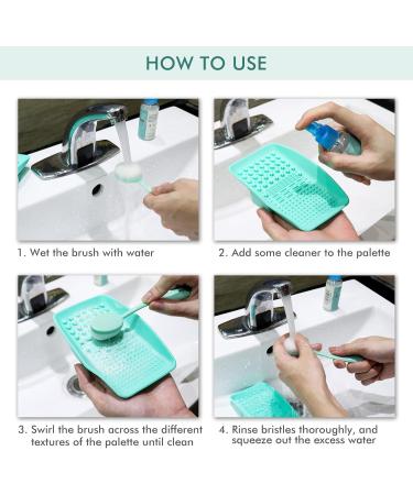 Portable Textured Brush Cleaner Palette - Silicone Mat & Holder Set for Mess-Free Washing | Eco-Friendly & Cruelty-Free Tool for Brush Care - Buy Online on GoSupps.com