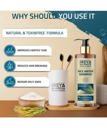 Rice Water Shampoo with Rosehip Oil 200ml - Natural Hair Growth & Smoothness | No Minerals or Preservatives - Buy Online on GoSupps.com