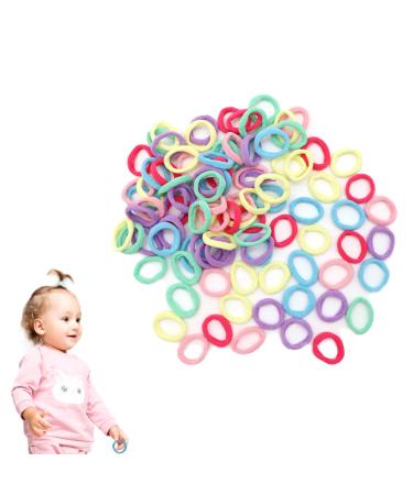 100 PCS Baby Hair Bobbles Colorful Hair Bands Elastic Hair Ties for Girls Elastic Hair Ties Candy Color Seamless Girls Hairbands Soft Hair Bobbles Hair Band for Baby Girls Kids
