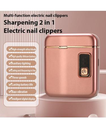 Automatic Electric Nail Clippers Automatic Nail Clippers | 3 Modes Adjustable Safety Nail Clipper Safety Nail Clippers and Cutter Illuminated Silent Nail Scissors with Spa Pink Gold - Buy Online on GoSupps.com