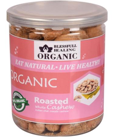 Blessfull Healing Organic Natural Vegan Indian Chat Masala Roasted Whole Cashew Nuts Crunchy Kaju 250 Gram - Buy Online on GoSupps.com