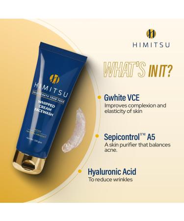 H immit su Vitamin C & Hyaluronic Acid Face Wash for Brightening Deep Cleaning Hydrating & Moisturising Gentle Whipped Cream Texture Facial Cleanser with Glycine & Cinnamon for All Skin Types 100g - Buy Online on GoSupps.com