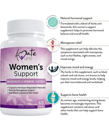 Women's Hormone Regulation Supplement - Menopause & Estrogen Support - Natural Ingredients for Balance - Non-GMO Pills by Amate Life - Buy Online on GoSupps.com