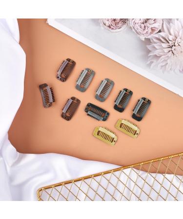 Chunni Clips with Safety Pins 12 pcs 10-Teeth Strong Dupatta Clips Hair Extension Clips 3.6 CM Invisible Strong Wig Fixed Clips For Wig Chunni Headscarf Hijab & Tikka (Multicolour) - Buy Online on GoSupps.com