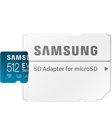 Samsung EVO Select 512GB Micro SD Memory Card + Adapter | 130MB/s | Full HD, 4K UHD, UHS-I, U3, A2, V30 | Expand Storage for Android, Tablets, Nintendo Switch - Buy Online on GoSupps.com