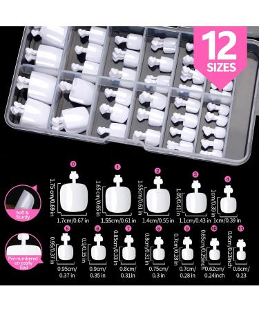 Teenitor White Press-On Toenails for Women - 120pcs Acrylic Toenail Kit with Glue | Square Fake Toenail Tips for Missing Toenails - Buy Online on GoSupps.com