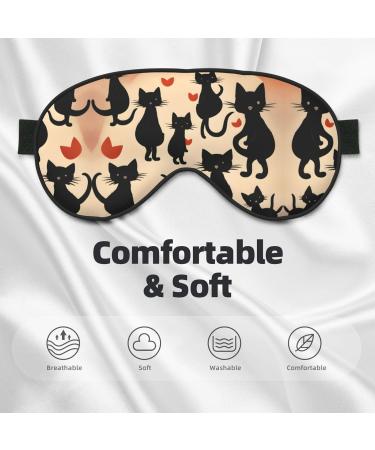 SSIMOO Happy Walking Kitty Print Double-Sided Eye Mask | Soft Light Blocking Sleep Mask for Enhanced Sleep Quality - Perfect for Travel & Home - Buy Online on GoSupps.com