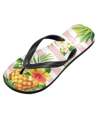 Shop Mnsruu Striped Flip-Flops | Pineapple & Palm Tree Designs | XXL for Men & Women | Perfect for Home Hotel Spa & Travel - Buy Online on GoSupps.com