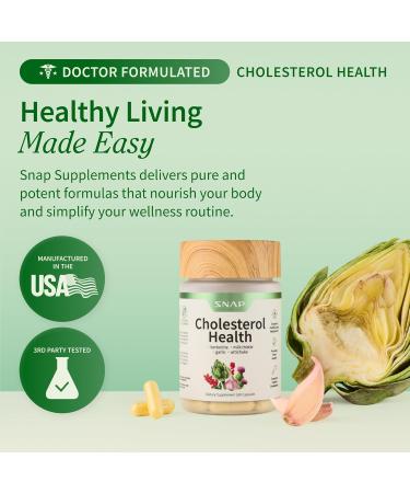 Snap Supplements Cholesterol Health + Organic Spirulina and Chlorella Bundle 60 + 120 Vegetarian Capsules - Buy Online on GoSupps.com