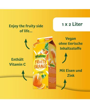 Pfanner Fruity Orange Drink - 2L | Sweet & Sour Orange Refreshment | 25% Juice Content | International Shipping Available - Buy Online on GoSupps.com