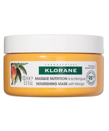 Klorane Nourishing 2-in-1 Mask with Mango  Deep Conditioning and Overnight Treatment for Dry Hair  Paraben  Silicone and Sulfate Free  Biodegradable  Vegan  5 fl.oz.
