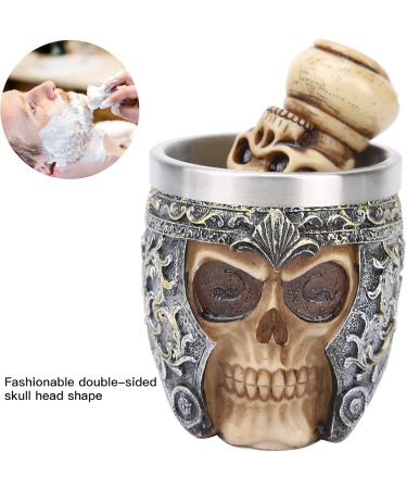Skeleton Head Shaving Brush Bowl Set - Premium Beard Brush & Soap Dish for Men | Ideal for Home & Salon Use - Buy Online on GoSupps.com