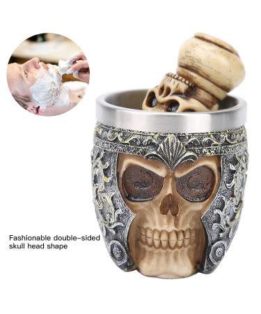 Premium Men's Shaving Brush Set | Stainless Steel Bowl & Skeleton Head Beard Brush Perfect for Home & Barber Shop - Buy Online on GoSupps.com