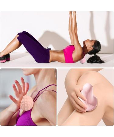 Granvoo Massage Ball Set - Hedgehog Duoball & Handheld Fascia Roller | Effective Muscle Tension & Pain Relief | Trigger Point Massager - Pink - Buy Online on GoSupps.com