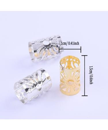 Whaline 100 Pack Aluminum Hair Cuffs - Adjustable Dreadlocks Beads with Storage Box - Gold/Silver - Braiding Hair Decorations - Buy Online on GoSupps.com