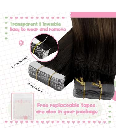 Youngsee Brown Ombre Tape In Hair Extensions - 45cm Real Hair Balayage - #2/2/6 - 50g - Buy Online on GoSupps.com