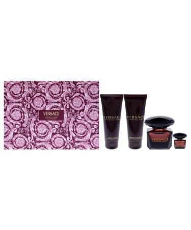 Versace Crystal Noir by Versace for Women 4 Piece Set Includes: 3.0 oz Eau de Parfum Spray + 3.4 oz Bath and Shower Gel + 3.4 oz Body Lotion + 0.17 oz Eau de Parfum 1 Fl Oz (Pack of 1)