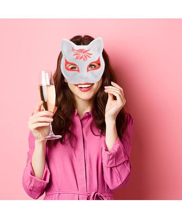 Buy Kichvoe White Cat Masks - Paintable Half Animal Masquerade Masks for Cosplay & Accessories - Buy Online on GoSupps.com