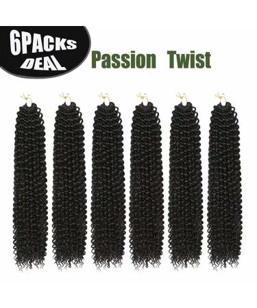 Ubeleco Passion Twist Hair 18 Inch Water Wave Crochet Hair | 22 Strands/Pack | Long Bohemian Hair for Black Women | 6 Packs | 1B - Buy Online on GoSupps.com