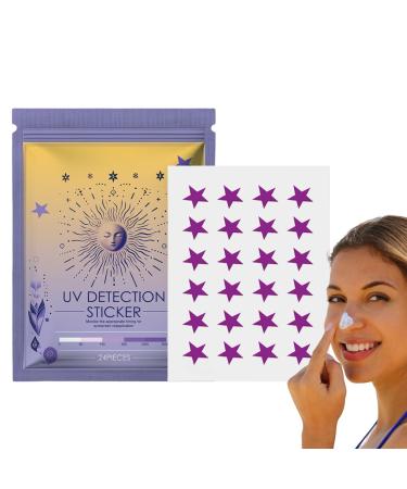 Duvcoywae UV Stickers for Sunscreen - 24 Pieces UV Protection Body Stickers SPF Broad Spectrum Reminder Water Resistant Reapplication for Outdoor Camping Sport