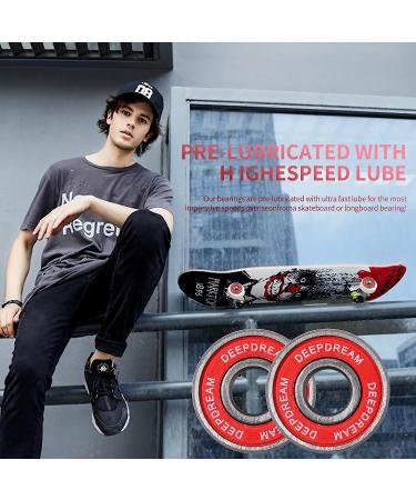 DEEPDREAM 608 ZZ Skateboard Bearings 20 Pack - Sackorange 608zz Double Shielded Miniature Ball Bearings (8x22x7mm) - Red - Buy Online on GoSupps.com