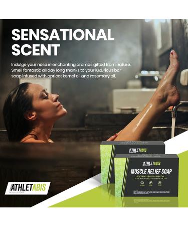 Athletabis Hemp Soap Bar for Muscle Relief - Charcoal & Hemp Seed Oil Natural Soap - Buy Online on GoSupps.com