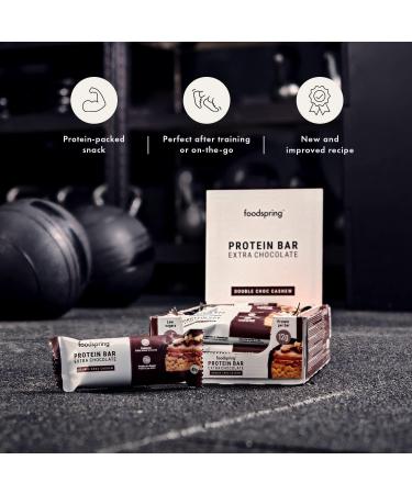 foodspring Double Chocolate Cashew Protein Bar - 13g Protein, No Added Sugar, Nutritious Snack - 45g - Buy Online on GoSupps.com