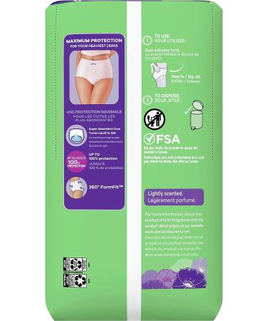 Always Discreet Incontinence & Postpartum Underwear for Women, Maximum Absorbency, Large Size - 17 Count (Pack of 1) - Buy Online on GoSupps.com