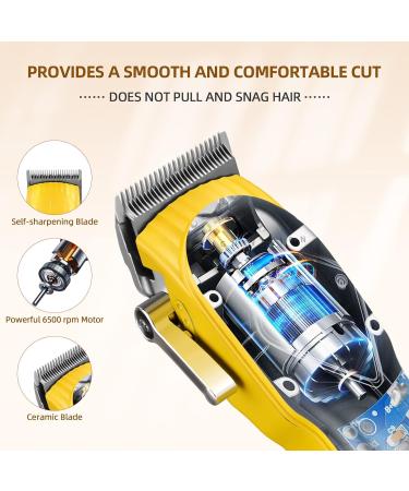 CkeyiN Hair Clippers for Men with Cordless Close Cutting T-Blade Trimmer Kit 6500RPM Professional Hair Cutting Kit Beard Trimmer Barbers Men Kids Clipper Set Rechargeable LED Display Grooming Kit Gold - Buy Online on GoSupps.com