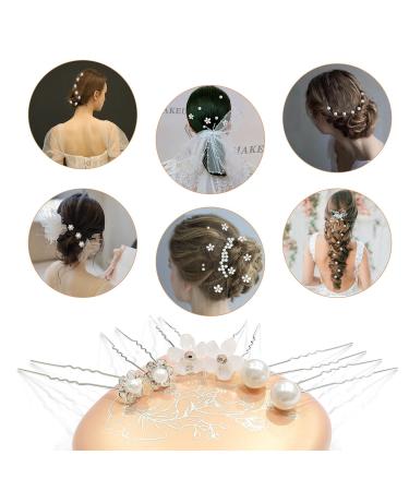 30-Piece Wedding Hair Accessories Set - U-Shaped Hairpins with Pearls & Rhinestones for Bridal Hairstyles & Bridesmaid Parties - Buy Online on GoSupps.com